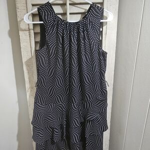 Elegant Black and White Polka Dot Dress